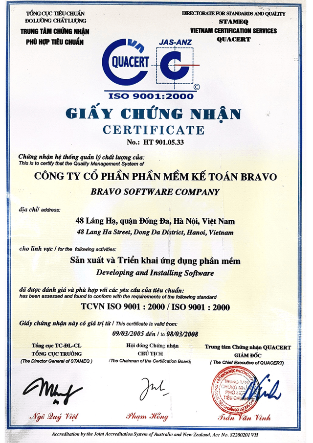 Chứng nhận ISO 9001:2000